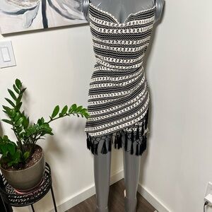 Chic Black and White Patterned Dress